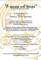 GIOVEDI 25 SETTEMBRE "A SPASSO NEL TEMPO" TEATRO NAZIONALE ANTEPRIMA D'AUTUNNO
